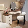 Mesa de toucador de madeira maciça armário de armazenamento para apartamento pequeno mesa de maquiagem de noz estilo creme moderno simples para quarto