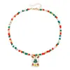 Joyería Transfronteriza Europea y Americana Collar de Navidad Femenino Dibujos Animados Fiesta de Año Nuevo Regalo Estilo de Combinación de Colores Ins Collar Gargantilla