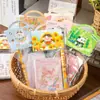 Conjunto de material escolar fofo de desenho animado, suprimentos de aprendizado para estudantes, caixa de presente com caderno e caneta, presente infantil de volta às aulas, prêmio de jardim de infância
