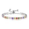 Pulsera Explosiva Transfronteriza de Amazon Pulsera Europea y Americana de Circonita de Color Pulsera de Tenis de Cristal de Diamante para Mujer Pulsera de Cumpleaños Venta al por Mayor