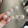 Pinza Curva para el Cabello con Lazo de Perlas Dulce y Delicado, Pinza de Pato, Pinza para Flequillo Lateral, Accesorio para el Cabello Único y Versátil