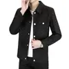 Jaqueta Curta de Primavera e Outono Moda Masculina Casaco Jacquard 2026 Novo Estilo Juventude High-End Gola Lapela Top Jaqueta Floral