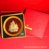 Decoración de mesa de oro puro 999 estilo chino creativo de navegación fluida, exquisito adorno de velero, exquisito regalo, venta al por mayor personalizada