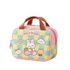Bolsa de Cosméticos Cuadros Conejo de Dibujos Animados Personalizada Portátil Gran Capacidad Bolsa Portátil para Almacenamiento de Productos de Cuidado de la Piel Bolsa de Almacenamiento de Mano