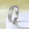 Anillo de Plata de Ley 925 Hielo Triturado Anillo de Tres Lados Chapado en Oro Platino Anillo Abierto/Cerrado Estilo Personalizado de Moda
