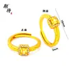 Tienda de oro con oro de arena incrustado diamante cuadrado pequeño anillo de azúcar anillo de torsión retorcido boutique personalidad de mujer lujo ligero todo lo combina no se decolora por mucho tiempo