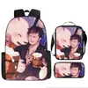 Mochila Escolar Exclusiva One Piece Três Peças Conjunto Mochila Rei do Mar Grande Capacidade Mochila para Aluno do Ensino Médio