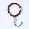 Pulsera de cinabrio pulsera con colgante de gato de la suerte Bodhi año 2024 año del Dragón año de nacimiento arena púrpura y dorada pulsera artística de buena suerte