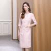 Vestido Rosa Pequeño Fragante 2025 Primavera Nuevo Estilo Moderno y Elegante Ocasión Formal Adelgazante de Cintura Uso Diario