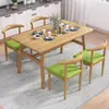Conjunto Nórdico de Mesa e Cadeiras de Jantar para Uso Doméstico, Econômico para Apartamento Pequeno, Adequado para 4-6 Pessoas, Mesa de Jantar Simples para Uso Comercial ou de Aluguel