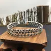 Pulsera de Plata de Ley S925 Tailandesa Chiang Mai para Hombre Estilo Étnico Retro Tejida a Mano Abierta Nicho Joyería de Moda para Hombre