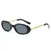Óculos de Sol Cat-Eye Femininos 2025 para Homens e Mulheres, Tendência de Óculos de Sol Pequenos Ovais da Moda com Haste de Corrente Personalizada