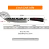 Faca de Chef com Padrão a Laser Damasco Transfronteiriça para Comércio Exterior, Faca de Frutas, Conjunto de Facas de Aço Inoxidável, Faca Estilo Japonês, Faca Santoku