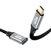 Cabo de dados USB 3.2 de função completa TIPO-C macho para fêmea, versão trançada com carcaça de alumínio, carregamento rápido de 100W, transmissão de dados de 20G