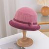 Combinación de colores coreano otoño e invierno nuevo sombrero moda mujer sombrero de pescador a rayas invierno todo fósforo sombrero de cubo de moda cálido