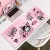 Mouse pad gamer Kuromi, tapete de mesa para teclado, mouse pad estilo e-sports, mouse pad estendido com borda travada, atacado do fabricante