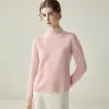 Nuevo Suéter de Cachemir 100% Puro para Mujer Otoño/Invierno, Cuello Semi Alto, Manga Larga, Corte Ajustado, Jersey de Punto