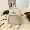 Mochila nueva y linda de dibujos animados para mujer, mochila transparente de moda con bloques de color, bolsa ligera versátil para exteriores y escuela casual