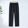 Pantalones largos casuales de otoño y primavera para mujeres de mediana edad y mayores, de corte recto holgado con cintura elástica, estilo abuela