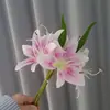 Flores Simuladas 8 Cabezas de Lirios Flores Artificiales de Rama Alta de Alta Calidad Adornos para Decoración de Interiores del Hogar Bodas Arreglo Floral