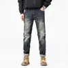 Ropa de Hombre Fengshe / Novedad Otoño 2026 Jeans Ajustados Desgastados y Rotos para Hombre con Parches