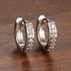 Pendientes de moda europeos y americanos, pendientes circulares de circonita de 8 mm, pendientes perforados, joyería de tendencia personalizada, venta al por mayor