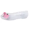 Sandálias Populares do Sudeste Asiático de Cristal com Design de Orquídea Borboleta, Bico Quadrado, Sapatos de Gelatina Planos para Mulheres, Adequados para Uso Casual ao Ar Livre, Sandálias Bonitas