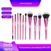 Fábrica de vendas diretas de cabelo de náilon personalizado 10 pincéis de maquiagem conjunto completo de ferramentas de beleza super macios