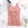 Nuevo chaleco cálido con tirantes y almohadilla para el pecho, suave escote en V, ropa interior sexy con base de encaje para otoño e invierno.