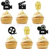 24 Pçs Novo Flash Transfronteiriço Tema Filme de Hollywood Festa de Aniversário Decoração de Bolo Bandeirinha Inserção Inserção de Copo