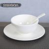 Tazón de fideos gruesos para hotel, tazón de arroz de mijo blanco puro de cerámica para restaurante, tazón de sopa pequeño, tazón blanco grande para restaurante comercial