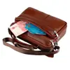 Comércio exterior Novos Homens e Mulheres Crossbody Bolsa Top Layer Couro Bolsa Bolsa de Ombro Negócios Multifuncional Coleção de Dinheiro Maleta