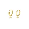 Pendientes de Aro Lisos Chapados en Oro de Plata de Ley S925 Más Vendidos Transfronterizos, Pendientes de Aro Lisos Versátiles Estilo Europeo y Americano, Disponibles en Múltiples Tamaños, Al Por Mayor en Stock