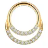 Anillo de Nariz Cerrado de Acero Inoxidable 316 Septum Nasal Pendientes Incrustados de Zirconia Anillo para Cartílago de Oreja Conch Piercing Joyería