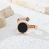 Versión coreana del anillo de diamantes negros abiertos con números romanos, moda que no se desvanece, anillo de personalidad simple, fabricantes venta al por mayor
