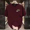 Comercio Exterior Al Por Mayor Camiseta de Algodón Pesado de Manga Corta para Hombre Verano Nueva Marca de Alta Gama de Moda Suelta Cuello Redondo Camiseta de Moda