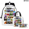 Juego Transfronterizo Nuevo 3D Forsaken Gubby Set de Tres Piezas de Mochila Escolar Impresa, Estuche y Bolso de Hombro