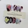 Nai Zi Uñas Portátiles Completamente Hechas a Mano Modelo Nuevo Otoño/Invierno B282 Completamente Pintadas a Mano Talladas Estilo Francés Elegantes Pegatinas para Uñas de Comercio Exterior
