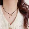Collar de Borlas de Cristal Negro de Estilo Cool de Alta Gama para Mujer, Collar de Moda Nicho Retro, Cadena de Clavícula Elegante de Lujo Ligero