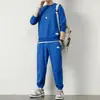 Traje casual Waffles para hombre, otoño e invierno, pantalones holgados de manga larga a la moda, ropa para hombre con un conjunto de ropa elegante