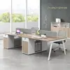 Escritorio y Silla de Oficina para Personal Combinación Simple 68 Doble Cuatro-Seis-Ocho Personas Escritorio de Oficina Pantalla Estación de Trabajo para Computadora