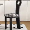 Silla de Comedor de Madera Maciza Vintage Francesa de Diseñador, Silla con Respaldo de Mediados de Siglo para Uso Doméstico, Tocador de Dormitorio Estilo Wabi-Sabi, Estilo Nórdico