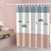 Juego de Cortina de Ducha, Sin Perforaciones, Impermeable y a Prueba de Moho, Lona para Baño, Cortina de Ducha Gruesa de Dibujos Animados, Bloqueo de Agua