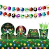 Mm205 Sinuca Sinuca Esportes Bola Festa de Aniversário Tema Louça Para 8 Pessoas Conjunto de 4 Peças Prato de Papel Copo de Papel