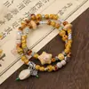 Pulseras Apilables de Estilo Étnico, Pulseras de Perlas de Cerámica de Jingdezhen, Joyería de Nicho de Doble Capa, Tejido a Mano, Artístico y Retro
