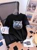 Camiseta Branca de Manga Curta Masculina Verão 2025 Nova Solta Camisa Básica Top de Celebridade da Internet Camiseta de Algodão para Adolescentes