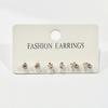 Europa y Estados Unidos temperamento simple comercio exterior Amazon AliExpress aretes de circonita con garra aretes aretes traje de 12 aretes de diamantes