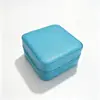 Caixa Quadrada para Joias Caixa de Joias Portátil de Viagem Mini Bolsa de Couro com Zíper Caixa Portátil para Colar Pingente Anel