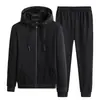 Cardigan con capucha de moda casual para hombre, importado de América, para jóvenes, Otoño e Invierno, Pantalones forrados de polar, Traje de dos piezas