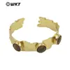 WT-B633 Pulsera Estilo Dulce y Fresco Diseño Irregular de Alta Calidad Piedra Natural Semipreciosa Chapado en Oro Microincrustación Pulsera Clásica